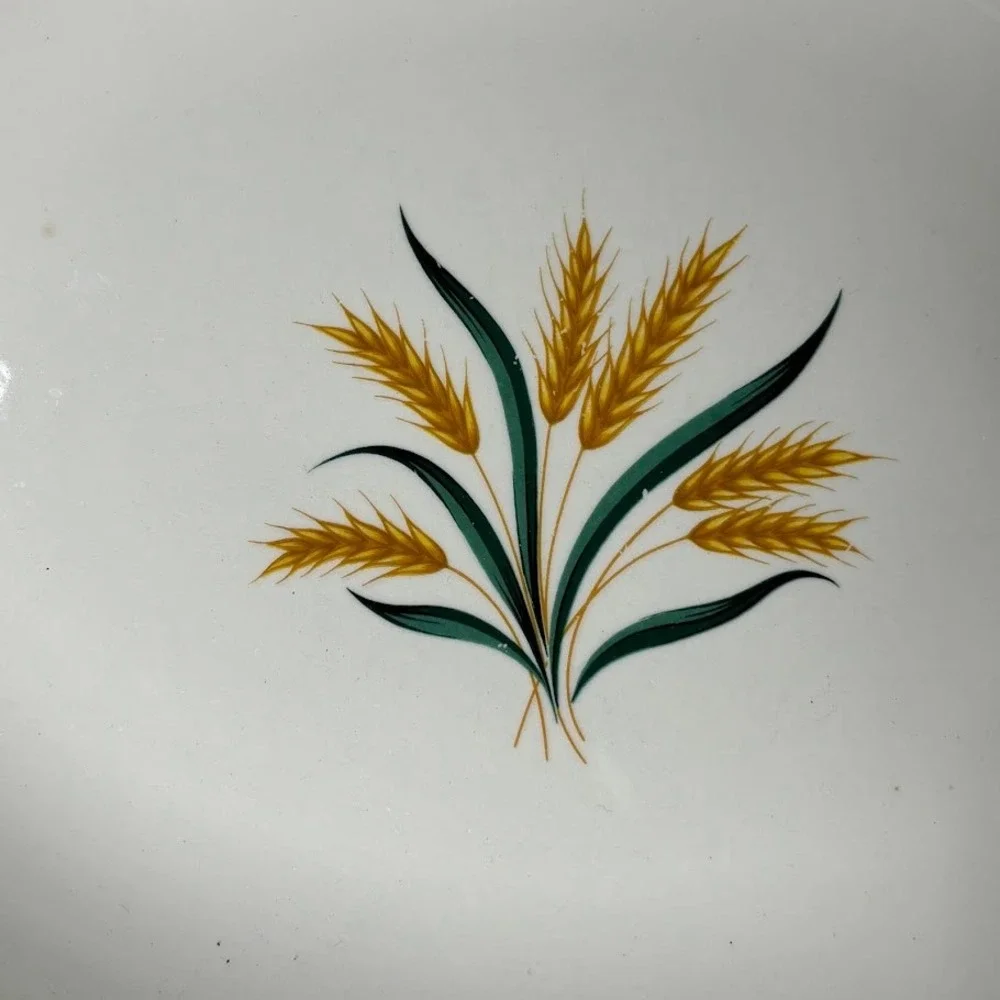 Homer Laughlin Rhythm Royal Harvest Oval Serving Platter Gold Trim 11.5